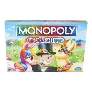 Monopoly Unicorns vs. Llamas Board Game for Ages 8 and Up